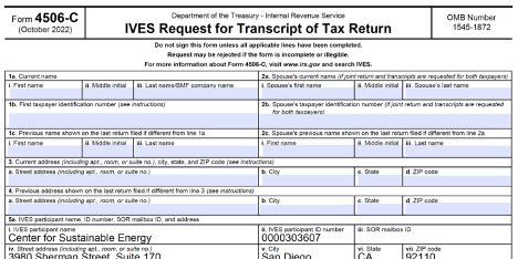 Formulario del IRS 4506-C